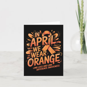 I april bär vi orange för amputerade och lemmar me kort