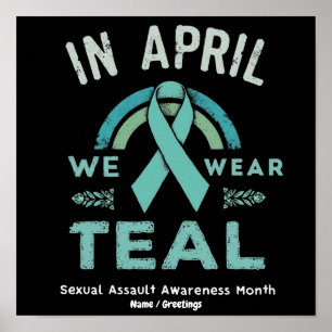 I april bär vi teal – Medvetenhet om sexuella över Poster