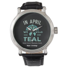 I april Bära Teal - Seual Assault Awareness Armbandsur