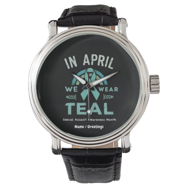 I april Bära Teal - Seual Assault Awareness Armbandsur (Framsida)