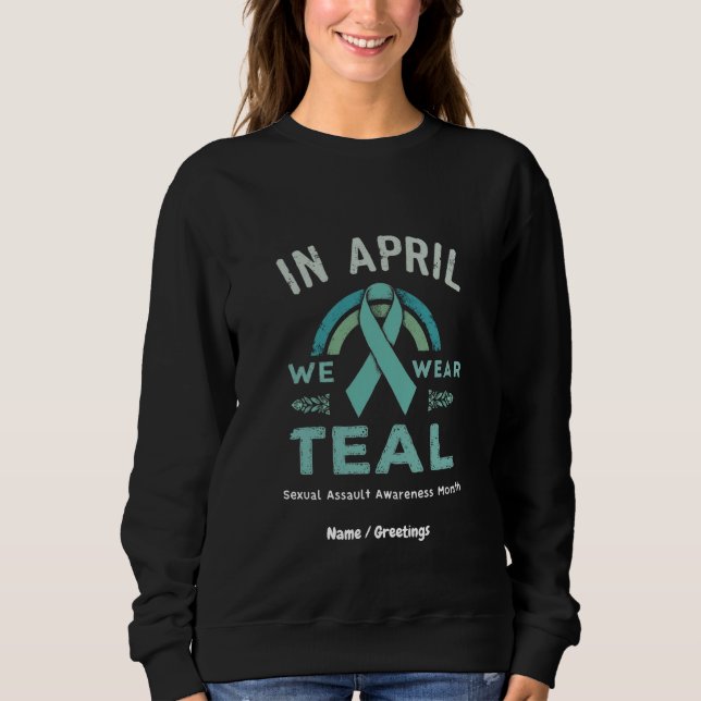 I april Bära Teal - Seual Assault Awareness T Shirt (Framsida)