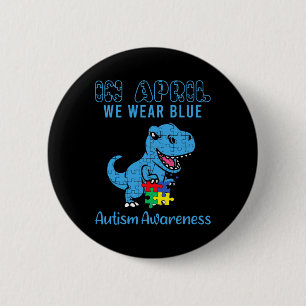 I april Bära vi Blue Autism Awareness Moninos Knapp