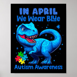 I april Bära vi Blue Autism Awareness Moninos Poster