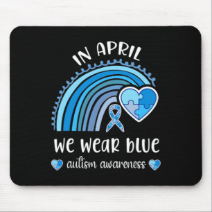 I april Bära vi Blue Autism Awareness Mont Rainb Musmatta