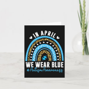 I april Bära vi Blue Autism Awareness Month Puzzl Kort