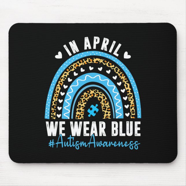I april Bära vi Blue Autism Awareness Month Puzzl Musmatta (Framsidan)