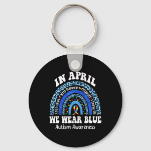 I april Bära vi Blue Autism Awareness Month Puzzl Nyckelring