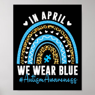 I april Bära vi Blue Autism Awareness Month Puzzl Poster