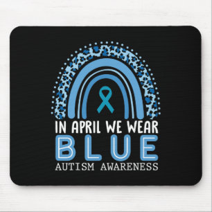 I april Bära vi "Blue Autism Awareness Rainbow" Musmatta