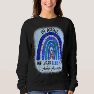 I april Bära vi Blue Autism Awareness Rainbow Puz T Shirt