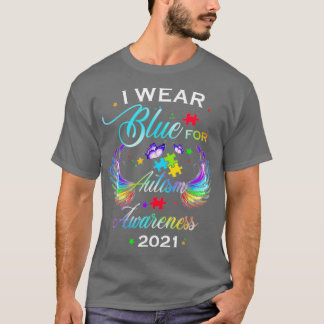 I april Bära vi Blue Rainbow Puzzle Autism Awaren T Shirt