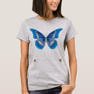 I april Bära vi Blue shirt Butterfly Ribbon Autis T