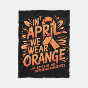 I april Bäror vi Orange Limb Loss Limb Differens Fleecefilt