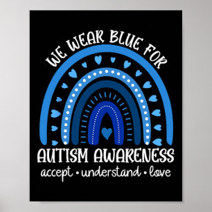 I april begriper vi Bära Blue Accept Autism Awa Poster