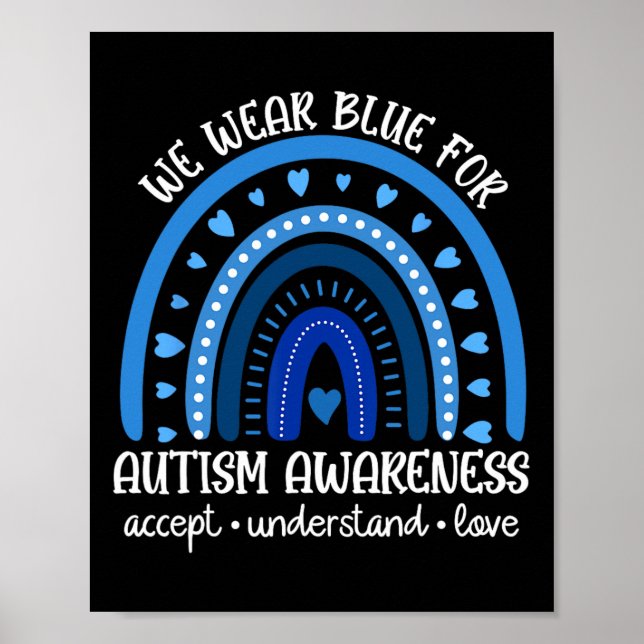 I april begriper vi Bära Blue Accept Autism Awa Poster (Framsidan)