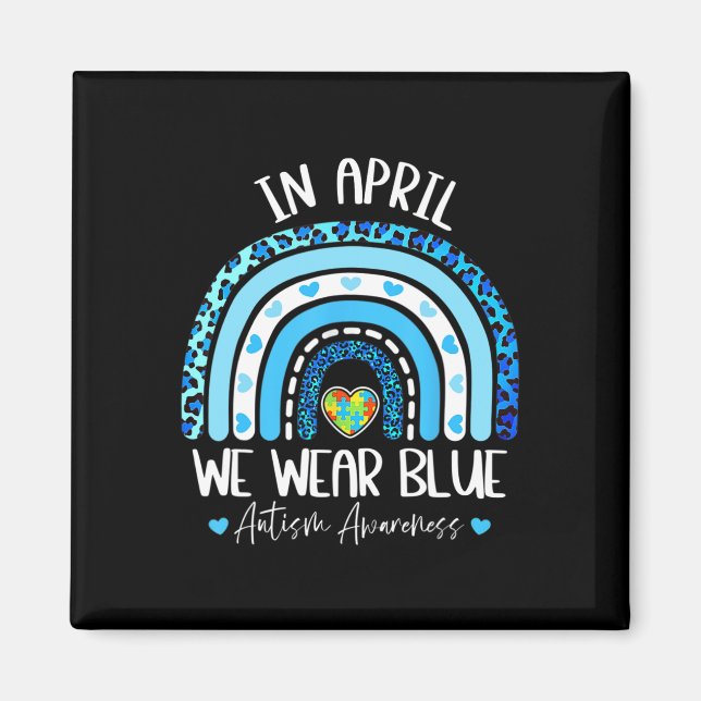 I april i år blåser vi Bära Autism Awareness Month Magnet (Framsidan)