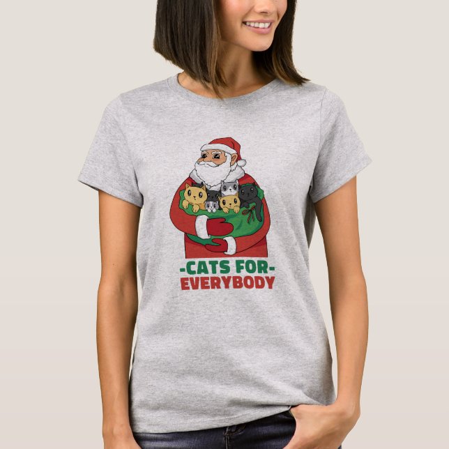 I år beslutade Santa att alla behöver en katt T Shirt (Framsida)