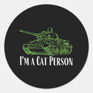 i är en tank av panzer-tiger för katt och katt runt klistermärke