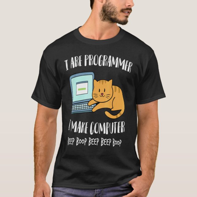 I Are Programmer I Make Computer Beep Cute Cat Kit T Shirt (Framsida)