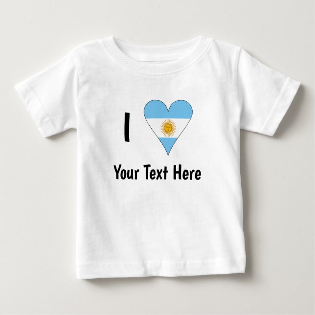 I (Argentine Flag Heart LOVE) Your Text T Shirt (Framsida)