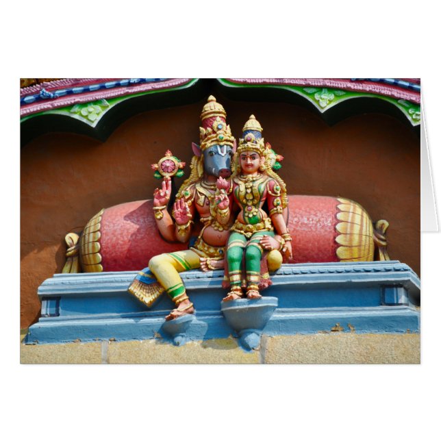 I ärmar av Vishnu Hälsningskort (Framsidan Horizontal)