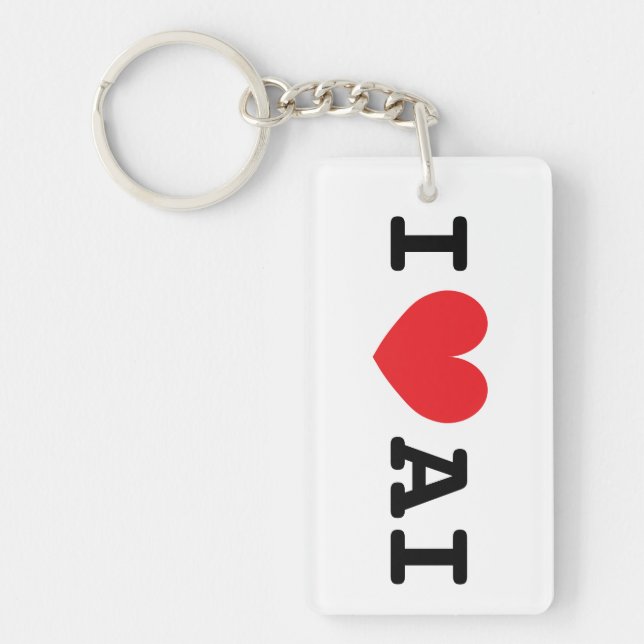 I ❤ (artificiell intelligens) nyckelkedja (Framsidan)