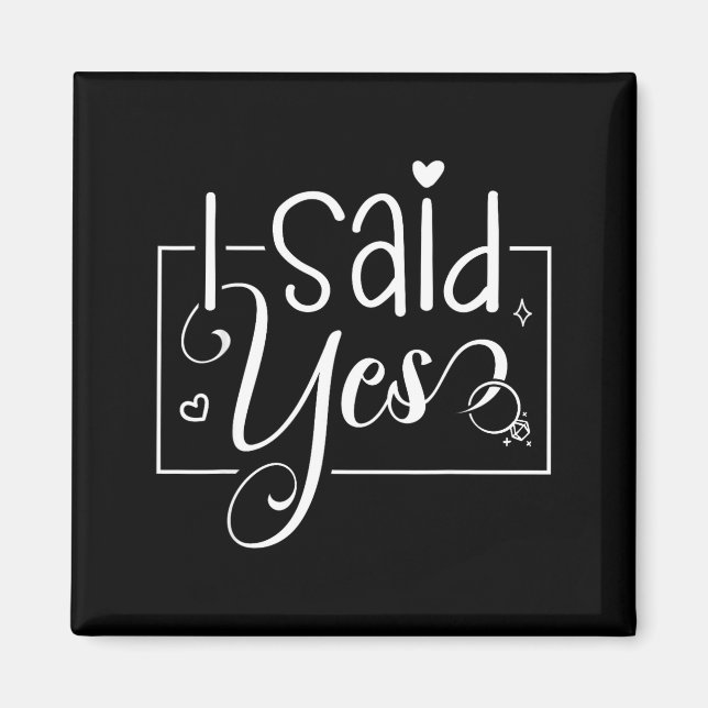 I Asked I Said Yes Engagement Reveal Announcement  Magnet (Framsidan)