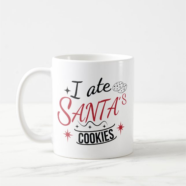 I Ate Santa's Cookies Funny Christmas Kaffemugg (Vänster)