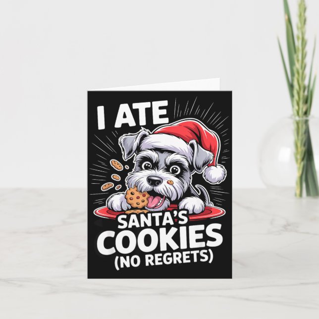 I Ate Santas Cookies Puppy Funny Christmas Mini Sc Kort (Framsida)