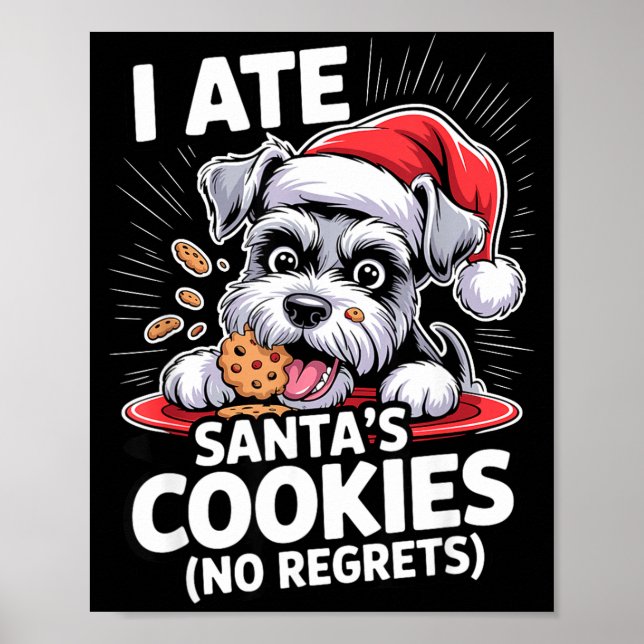 I Ate Santas Cookies Puppy Funny Christmas Mini Sc Poster (Framsidan)