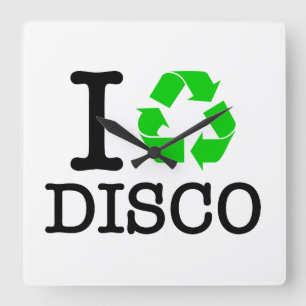 I Återvinna Disco Fyrkantig Klocka