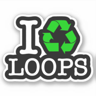 I Återvinna Loops Klistermärken