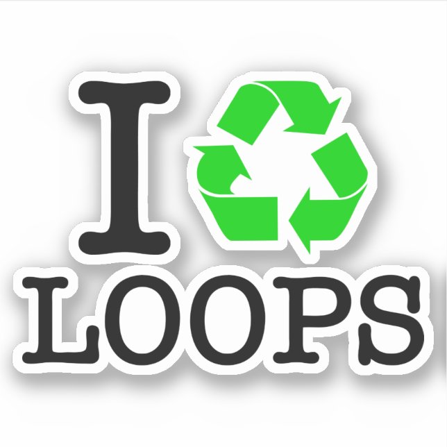 I Återvinna Loops Klistermärken (Framsida)