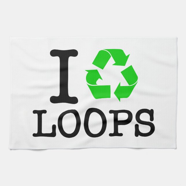 I Återvinna Loops Kökshandduk (Horisontell)