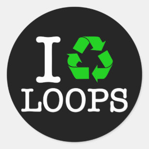 I Återvinna Loops Runt Klistermärke