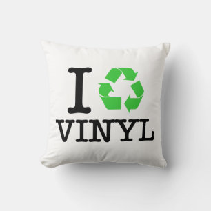 I Återvinna Vinyl Kudde