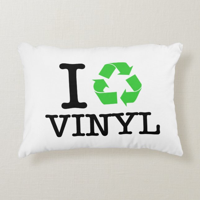 I Återvinna Vinyl Prydnadskudde (Framsidan)