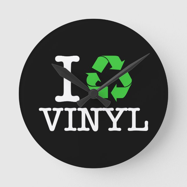 I Återvinna Vinyl Rund Klocka (Framsida)