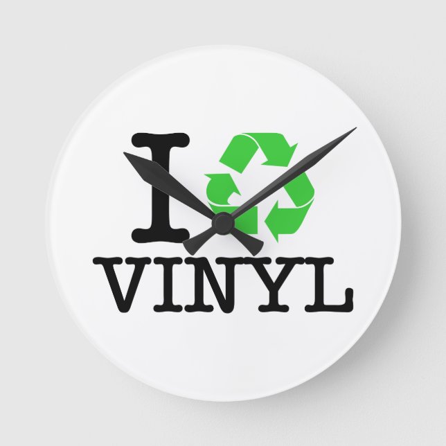 I Återvinna Vinyl Rund Klocka (Framsida)