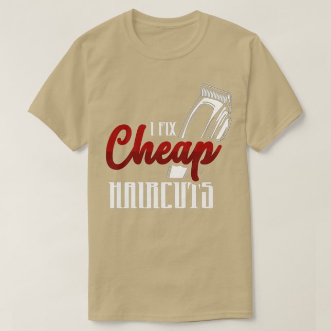 I Åtgärda Billigt Haircut Barbershop T Shirt (Design framsida)