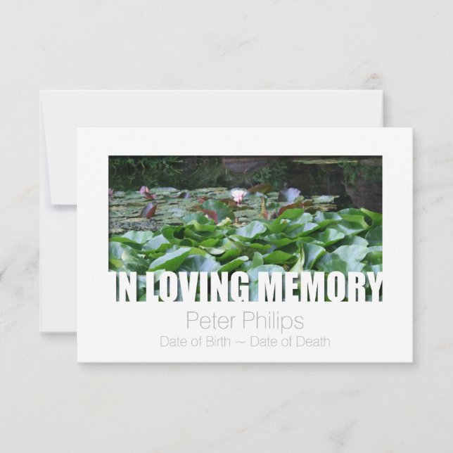 I att älska firande för minnesmall 12 av liv inbjudningar (Front)