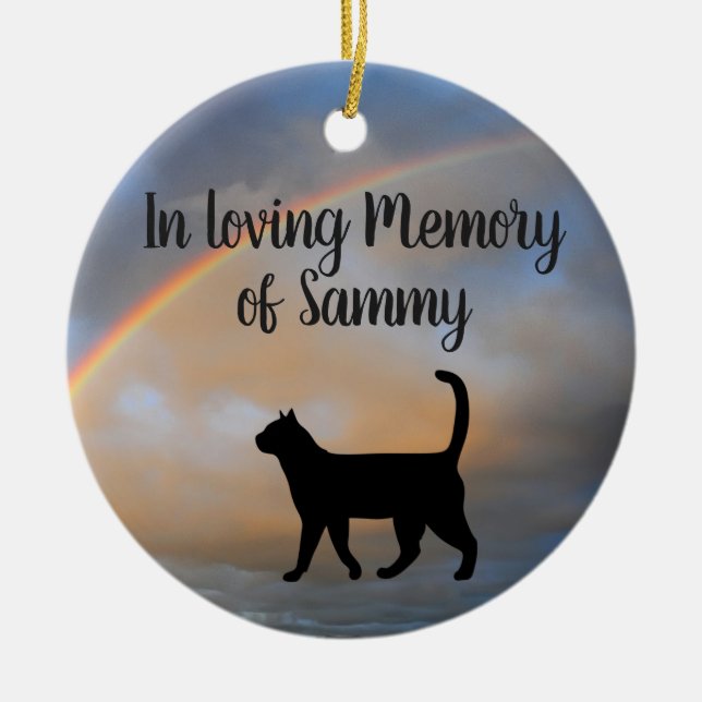 I att älska katten för minnesmärke för julgransprydnad keramik (Framsidan)