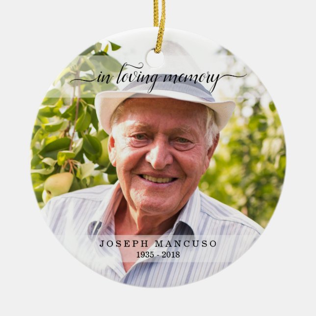 I att älska minnesbegravningsympati julgransprydnad keramik (Framsidan)