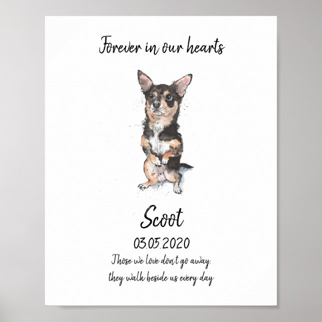 I att älska minneschihuahua memorial pet skriver h poster (Framsidan)