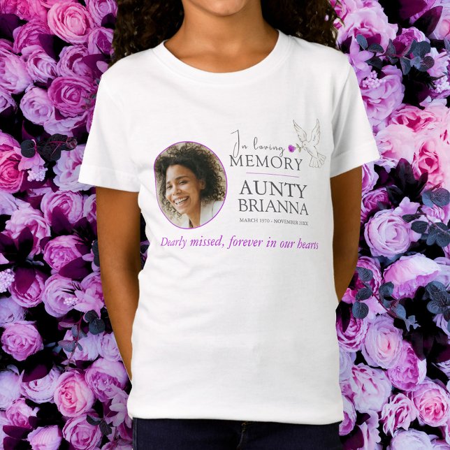 I att älska minnesdockan lila ro fotobegravning t shirt (Skapare uppladdad)