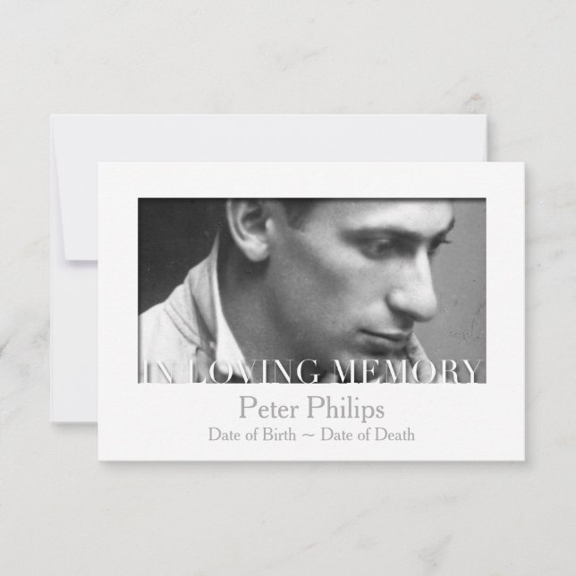 I att älska minnesmallfirande av liv inbjudningar (Framsida)