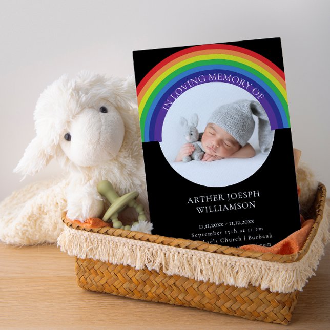 i att älska minnesregnbåge vid baby begravning, mo inbjudningar (Skapare uppladdad)