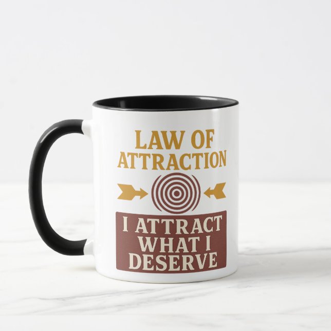 I Attract What I Deserve | Motivational Quote Mug Mugg (Vänster)