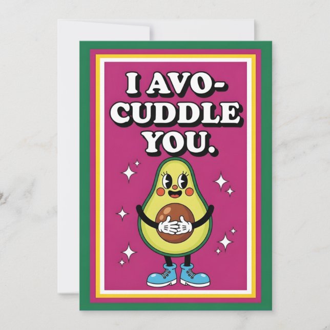 I Avo-Cuddle You cute avocado pun gift romantic Tack Kort (Framsida)