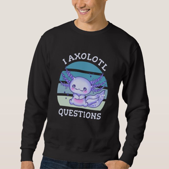 I axolotfrågor lång ärmad tröja (Framsida)